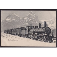 TRENES FERROCARRILES EXTRANJEROS ANTIGUA TARJETA POSTAL EXPRESO GOTTHARD SUIZA